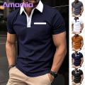 Comfortable Stretchy Shirt Men's Summer Shirt with Zipper Patch Pocket Breathable Slim Fit Casual Top for Daily Wear. 