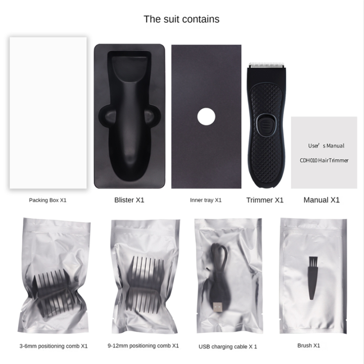 1Set%20Men'S%20Electric%20Trimmer%20Groin%20Hair%20Trimmer%20Pubic%20Hair%20Removal%20Intimate%20Areas%20Body%20Clipper%20Black%20Epilator%20Rechargeable%20Shaver%20-%20Image%207