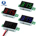 【Happy childhood memories】0.36 0.36'' 3 Wire Mini DC Panel Voltmeter Panel Mount LED Meter Tester Green Blue Red Module Board. 