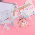 Cartoon PVC Transparent Pencil Case Document Bag Water-Proof Zipper Pouch File Folder Stationery Organizer 21*17CM / 8.3*6.7Inch. 