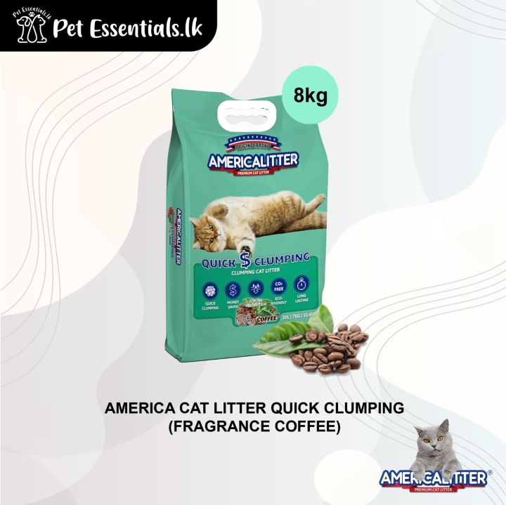 America Cat Litter Quick Clumping 10L Coffee