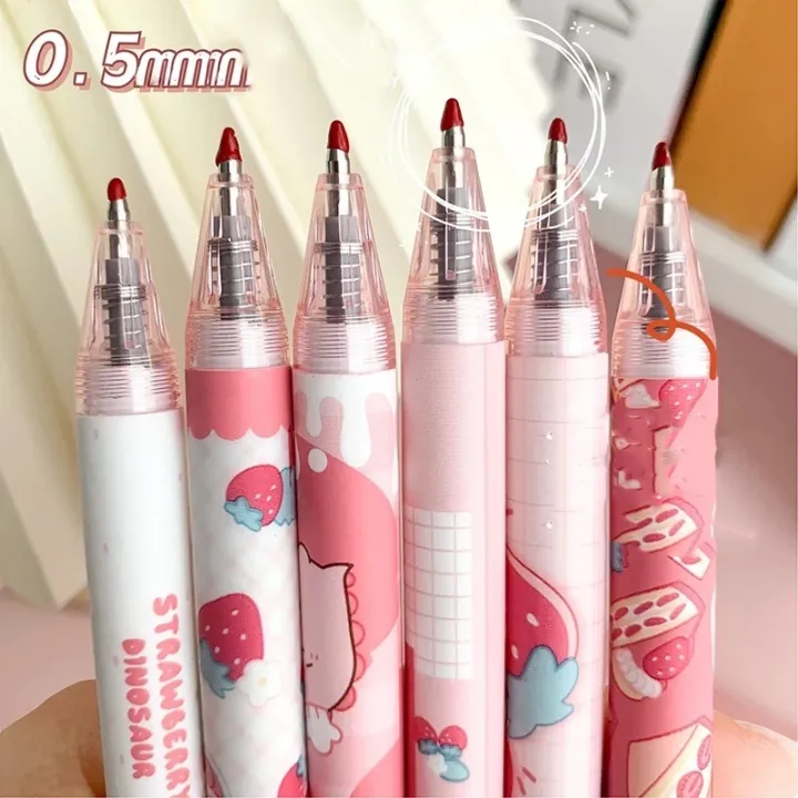 Cute%20Pink%20Little%20Dinosaur%20Press%20Pen%200.5%20Black%20Gel%20Pens%20School%20Office%20Writing%20Stationery%20Supplies%20-%20Image%205