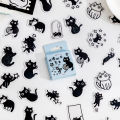 45PCS Black Cat Theme Stickers Decoration Kawaii Cute Cats Stickers Self-adhesive Scrapbooking Stickers For Laptop Planners. 