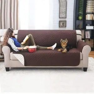 Sofa cover - Single Double Triple Couch Coat Reversible Washable Sofa Cover