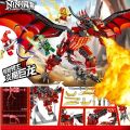 Compatible with Lego Ninjago Dragon Building Blocks Assembled Purple Scale Flying Dragon Chariot Doll Toy Motorcycle Educational Toys for Boys. 