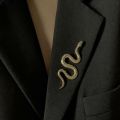 Punk Vintage Snake Brooch Pin Exaggerated Python Badge Coat Pin Women Men Party Jewelry Gifts. 