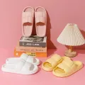 【WEJA】1PC Thick Flat Bottom Bathroom Home Slippers Fashion Soft Sole EVA Indoor lady Sandals 2023 Summer Non Slip Flip Flops. 
