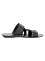 U Softo Men Toe Rings Slippers Black. 
