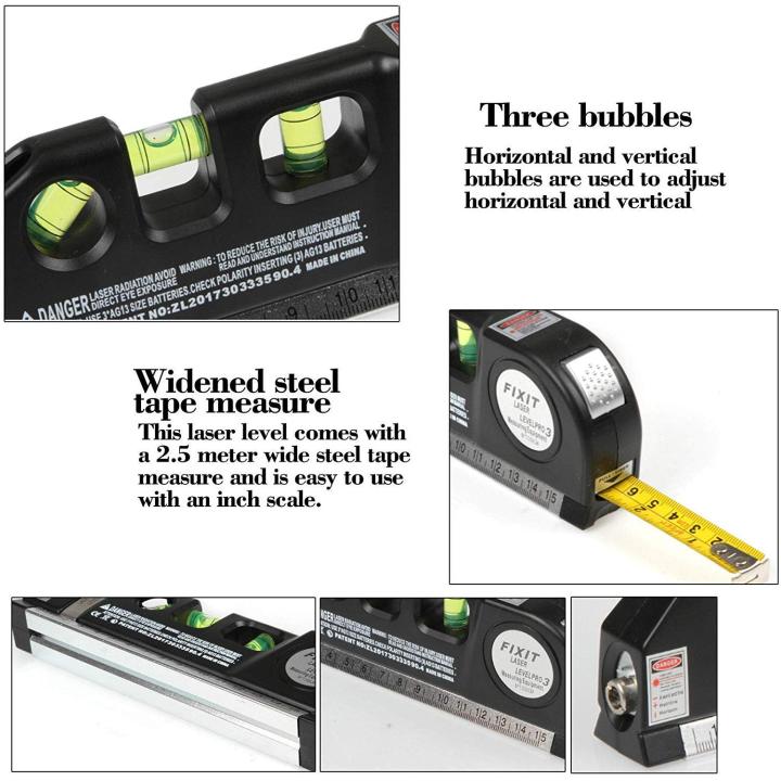 Fixit%20Laser%20Level%20Pro%203%20Multi-Purpose%20Measuring%20Tool%20With%208%20Feet%20Tape%20-%20Image%202