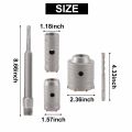 Concrete Hole Saw Kits SDS Plus Shank Wall Hole Cutter Cement Drill Bit Sets(30, 40, 60mm), with 220mm Connecting Rod. 