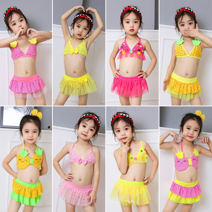 Yfashion%202%20Pieces%20Girls%20Cotton%20Split%20Swimsuit%20Multi-color%20Sweet%20Cute%20Bikini%20Swimwear%20For%200-2%20Years%20Old%20Kids%20-%20Image%204