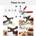 100pcs Snap Button Pliers Fasteners Kit for Clothing Thickened Snap Fasteners Kit Five Claw Buckle Set with Hand Pressure Pliers Tool DIY Sewing Buttons Set. 