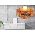 Five (5)Pieces Modern Hd Printed Home Decor Wall Art Picture Frame - Zebras In Wild. 