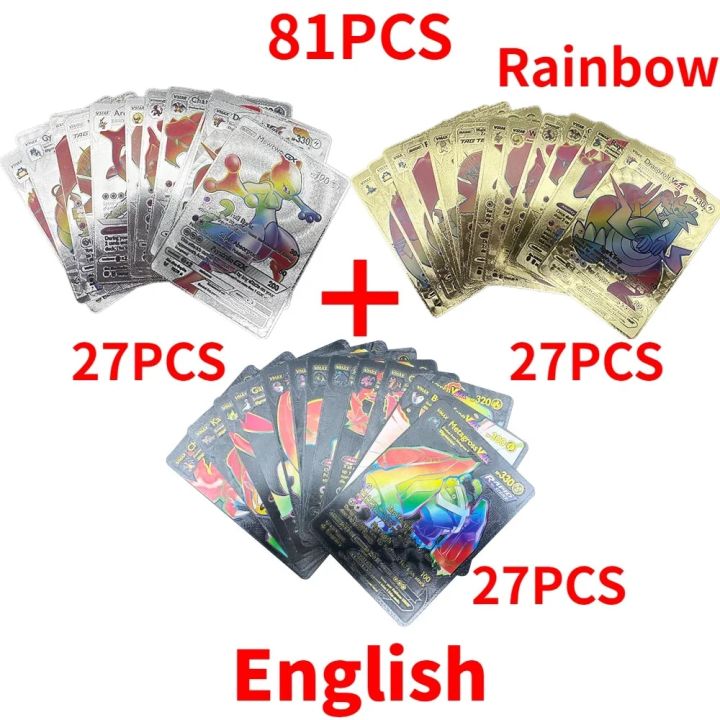 pokemon%20cards%20golden%2015-81PCS%20Pokemon%20Colorful%20Gold%20Foil%20Card%20English%20French%20German%20Spanish%20Pikachu%20Arceus%20Charizard%20Silver%20Rainbow%20VSTAR%20VMAX%20CardParty%20Games%20Crafts%20-%20Image%202