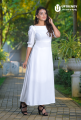 UpTrendy Long frock | Dresses for women | White dress with side pockets. 