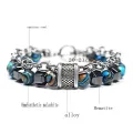 Malachite Beads Bracelets Chain Punk Yoga Chakra Beaded Bracelets for Men Women Fashion Jewelry. 