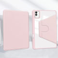 Transparent rotating protective case for Infinix Xpad 20 11 inch Tecno MegaPad SE 11'' with pen slot bracket shell clear flip cover holder. 