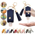 Kid Baby Hand Sanitizer Bottle Mini Disinfectant Hands Portable Hydroalcoholic Gel Bottle Hand Sanitizer Leather Case Keychain #WT. 