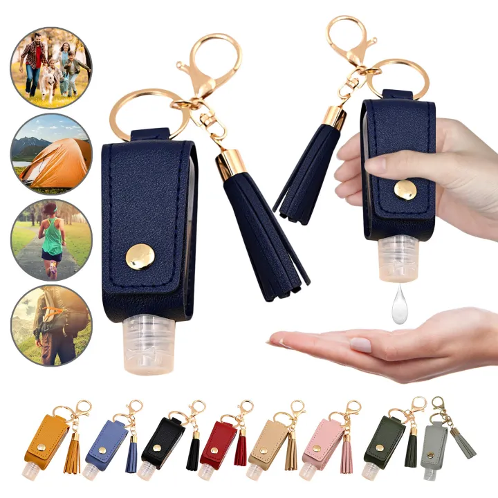 Kid Baby Hand Sanitizer Bottle Mini Disinfectant Hands Portable Hydroalcoholic Gel Bottle Hand Sanitizer Leather Case Keychain #WT