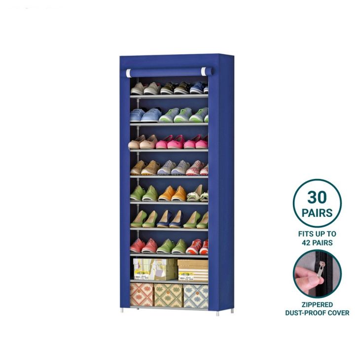 Stackable%2010%20Tier%209%20Column%20Shoe%20Rack%20with%20Dust%20Cover%20-%20Image%203