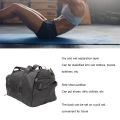 Travel Duffel Bag Black Multiple Pockets Lightweight Wear Resistant Dry Wet Separation High Capacity Sports Gym Bag Portable for Travel. 