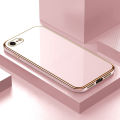 Hontinga Case for iPhone 7 8 SE 2020 SE 2022 Luxury 6D Plating Soft Back Cover Silicone Square Frame Shiny Bling Phone Cases. 