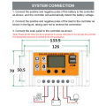 MPPT Solar Charge Controller 12V 24V 10A -100A Solar Controller Solar Panel Battery Regulator Dual USB 5V LCD Display. 