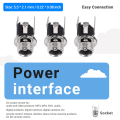 10pcs DC Power Supply Jack Socket Female Panel Mount Connector 5.5x2.1mm New. 