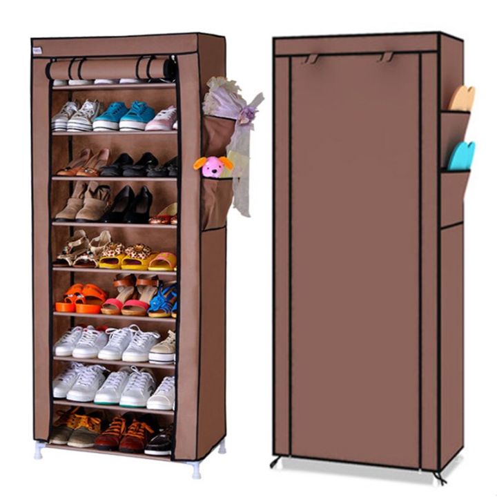 9 layer shoe rack New design with cover Shoe Cabinet 9-Shelf Shoe Organizer with Dust Cover - Closet shelf  Designed for doorways, hallways, balconies, living rooms   Shoe Rack Organizer Dustproof Standing