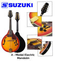 SUZUKI Spruce Wood 8-string Electro-acoustic A Type Mandolin Instrument. 