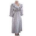 New Stylish Long Sleeves V Neck Rosa Bella Polka Printed Long Frocks for Women. 