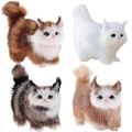 Birthday Gifts Kawaii Soft Fake Cat for Children Baby Toy Cat Model Simulation Cat Stuffed Kitten Plush Cat Toys. 