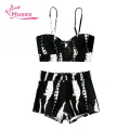 Muses Mall Swimsuit Lace-up High Waist Bikini Set for Women Quick Dry Beachwear in Asia Summer Bathing Suit. 