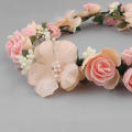 Artificial Flower Wreath Bride Women Flower Crown Hair Band Wedding Floral Headband Garland Ribbon Girl Hair Accessories. 
