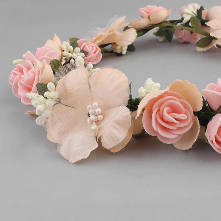Artificial%20Flower%20Wreath%20Bride%20Women%20Flower%20Crown%20Hair%20Band%20Wedding%20Floral%20Headband%20Garland%20Ribbon%20Girl%20Hair%20Accessories%20-%20Image%205