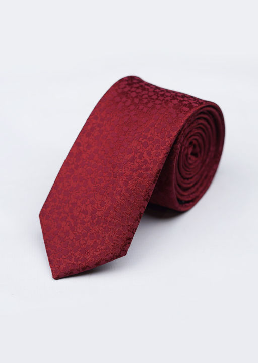 SIGNATURE PRINTED MAROON COLOR MEN’S SLIM TIE