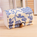 Creative Bamboo Wooden Curtain Storage Box Vintage Simple Ring Earrings Jewelry Storage Case Organizer Utility Box Accessories. 