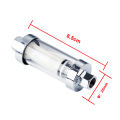Glass Fuel Filter High-flow Universal Reusable Inline Filter 6mm/8mm/10mm Chrome Diesel Filter for Automotive Motorcycle. 