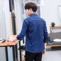 New Denim Shirt Long Sleeve Slim Korean Style Summer Shirt for Boys 2024 Spring Thin Coat Trendy Men's Top. 