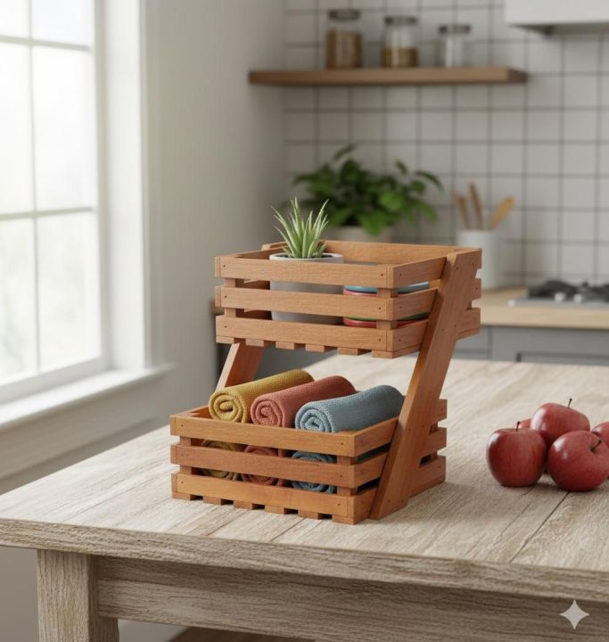 Wooden Table Rack STISHISH 2 TIER WOODEN TABLE RACK | Daraz.lk