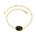 LUXUSTEEL New 20cm+3cm Extender Link Chain Bracelets Female Gift Blue/Red/Light Pink/Black Stone Bracelets Bangles Bijoux Party. 