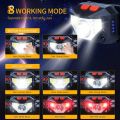 8 Modes Motion Sensor XPE+COB LED Headlamp Flashlight USB Rechargeable Waterproof Camping Head lamp Running Fishing headlight. 