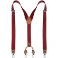 Cowhide Leather Suspenders 2.5cm Width 4 Hooks Men/Women Suspender Y Back Adjustable Retro Elastic Trouser Braces. 