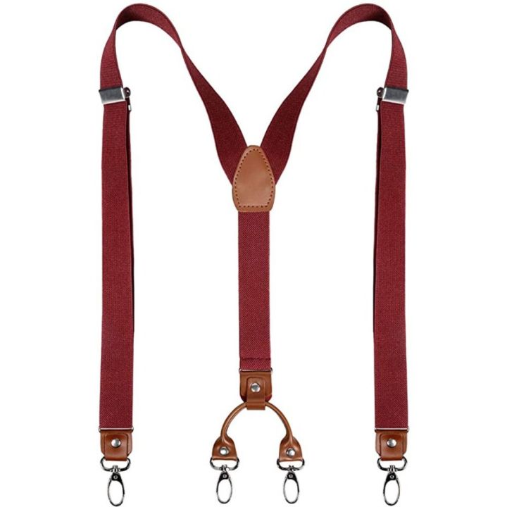 Cowhide%20Leather%20Suspenders%202.5cm%20Width%204%20Hooks%20Men/Women%20Suspender%20Y%20Back%20Adjustable%20Retro%20Elastic%20Trouser%20Braces%20-%20Image%206