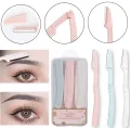 Brow Razor Blades Makeup Tool 3PCS Eyebrow Trimmer Folding Eyebrow Comb Hair Remover Tools Washable Women Makeup Tool. 