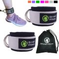 【Pink XXL】 Neoprene Ankle Straps Cable Machines with Carry Bag Thick Steel D-ring Ankle Cuffs Women Thigh Legs. 