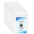 Vertical Transparent Id Badge Holders,PVC Card Holder,Sealable Waterproof Zip Type Plastic Protector Holder,2.83x4.6 Inch Business Id Card Holder. 