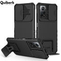 Quiberk for Xiaomi Redmi Note 12 Pro 4G Phone Case Slide Camera Cover Kickstand Hard Shockproof Armor Back Casing. 