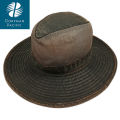 Leather-Look UPF50+ Sun Protection Vented Crown Weathered Cotton Outdoor Hat Unisex For Safari Camping Hiking, Fishing Dorfman Pacific. 