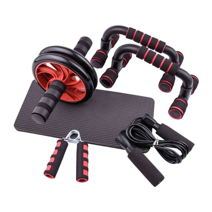 Roller&Jump Rope Noise Abdominal Wheel Ab Roller with Mat Arm Waist Leg Exercise Gym Fiess Equipment Pilates sliders